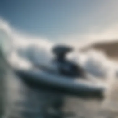 Close-up of the jet propulsion system on a surfboard