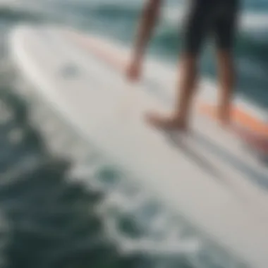 Close-up of a sleek motor surfboard showcasing its innovative design