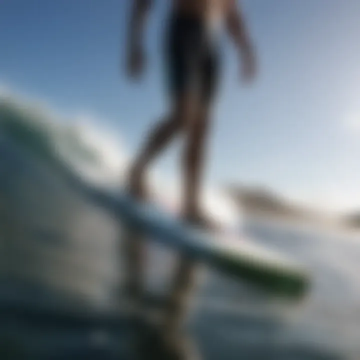 Close-up of a high-tech motorized surfboard