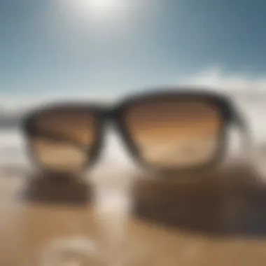 Durable sunglasses being tested in extreme conditions