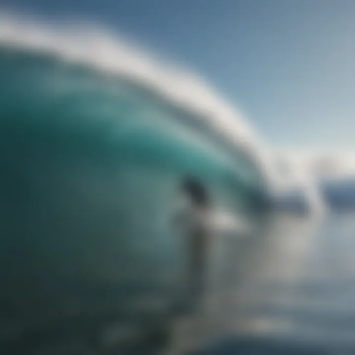 Adventurous surfers riding waves at Jeri