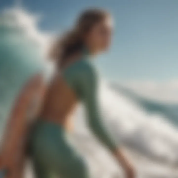 A collection of eco-sustainable surfwear made from recycled materials, highlighting modern trends.