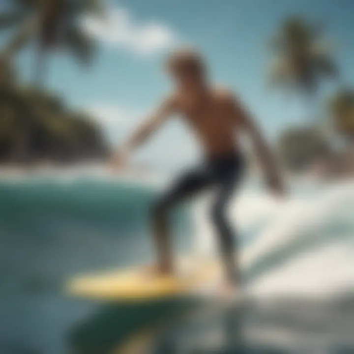 A dynamic surf scene capturing the essence of community and identity within the surfing lifestyle.