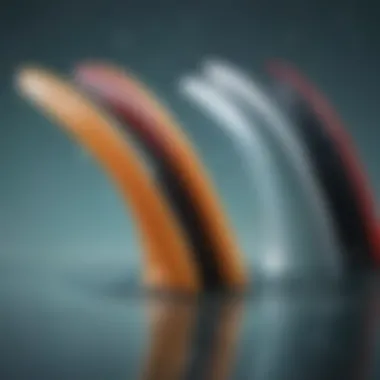 Comparison of FCS Fins Types Comparison of different types of FCS fins on display