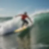 Surfer catching a wave at Fernandina Beach