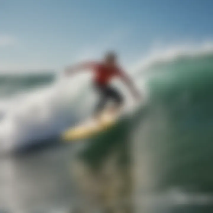 Surfer catching a wave at Fernandina Beach