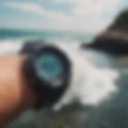 G-Shock tide watch displaying tidal data