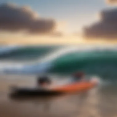 Innovative Materials in Bodyboarding Close-up of modern bodyboard with innovative materials
