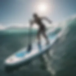 Showcasing the sleek design of an inflatable paddle board