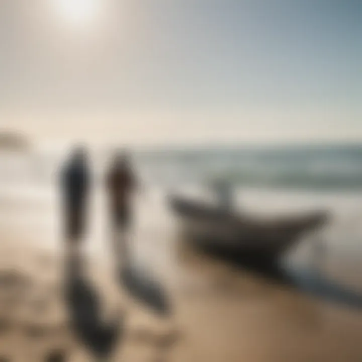 Local commercial fishers discussing sustainable practices on the beach.