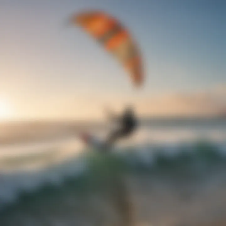 A group of kite surfers sharing tips and experiences on the beach