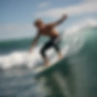 Carving Maneuver A surfer demonstrating a carving maneuver on a wave
