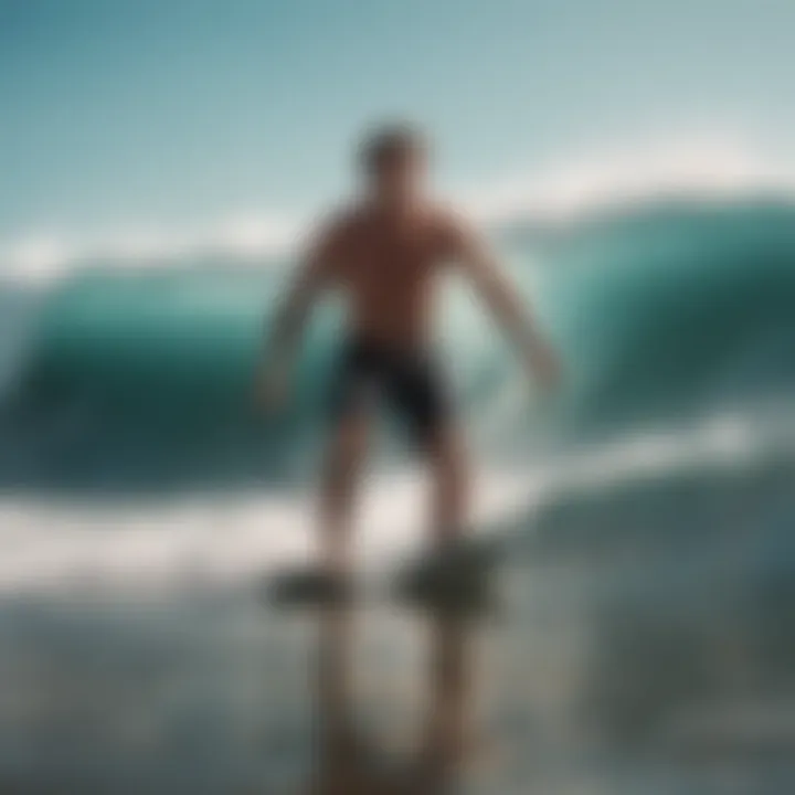 Surfer engaging in a full-body workout with resistance bands