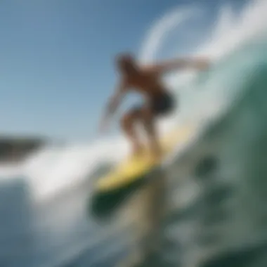 A surfer using the Naish Control Bar during a ride