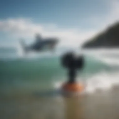 A high-tech shark finder in action at a surf beach