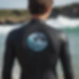 Neoprene patch applied to a wetsuit