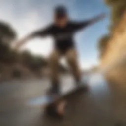 Skateboarder capturing action with GoPro