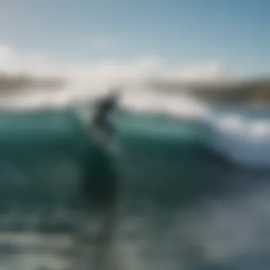 A breathtaking view of the surf at Puerto Viejo showcasing vibrant waves and a clear sky