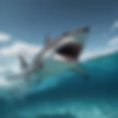 The Beauty of Sharks in Their Natural Habitat A majestic shark swimming in clear blue waters, symbolizing the beauty of marine life.