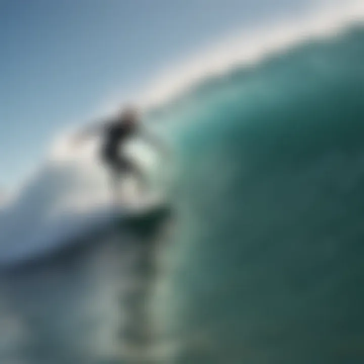 Surfer riding a wave on a South Bay surfboard