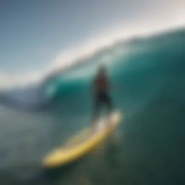 Surfer warming up before hitting the waves