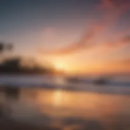 Stunning sunset over the waves at Surf City