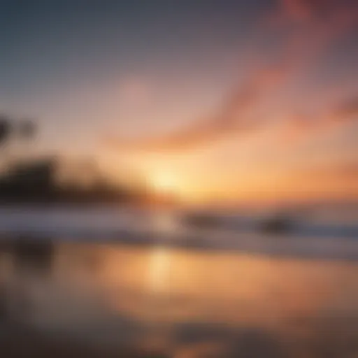 Stunning sunset over the waves at Surf City