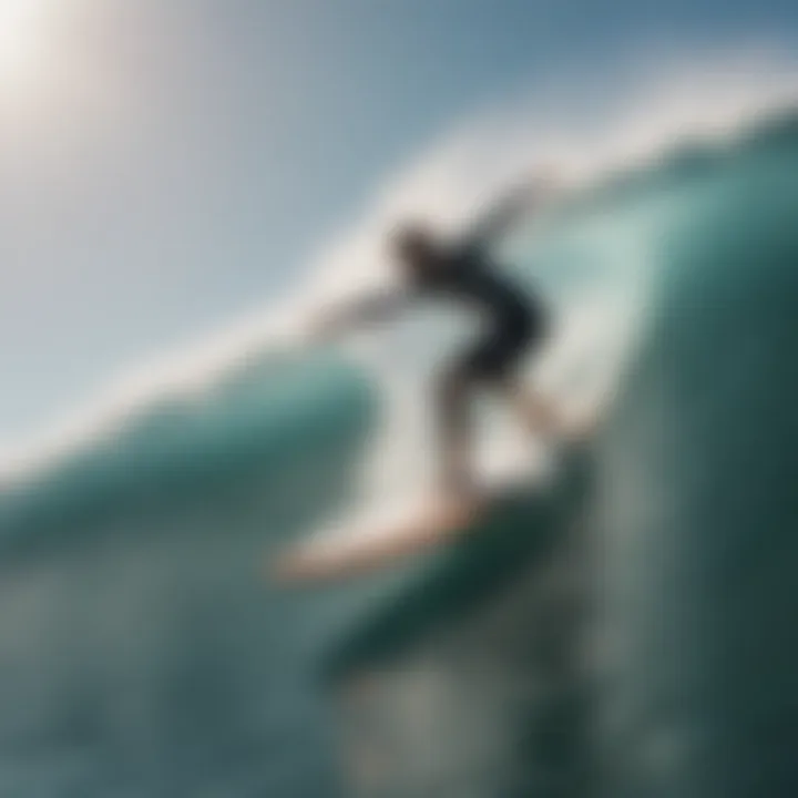 Surfer experiencing improved performance with a floating surfboard