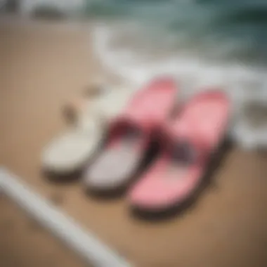 Close-up of materials used in high-performance surfer slippers.