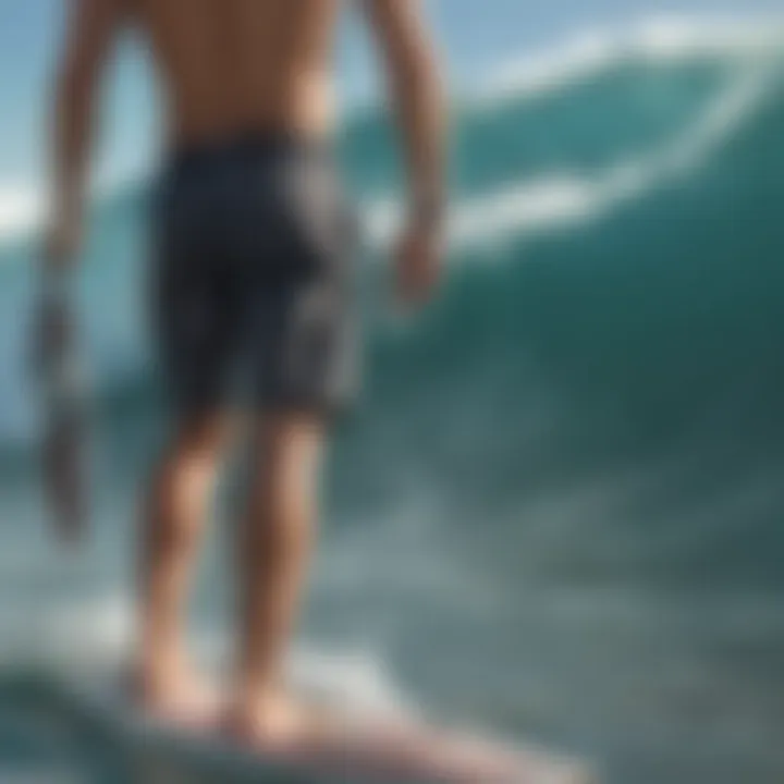 Close-up of high-performance surf fabric highlighting technology