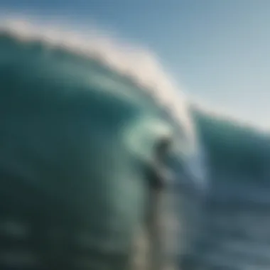 Surfer riding a wave influenced by warm ocean waters