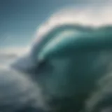 Majestic large wave crashing against the shore