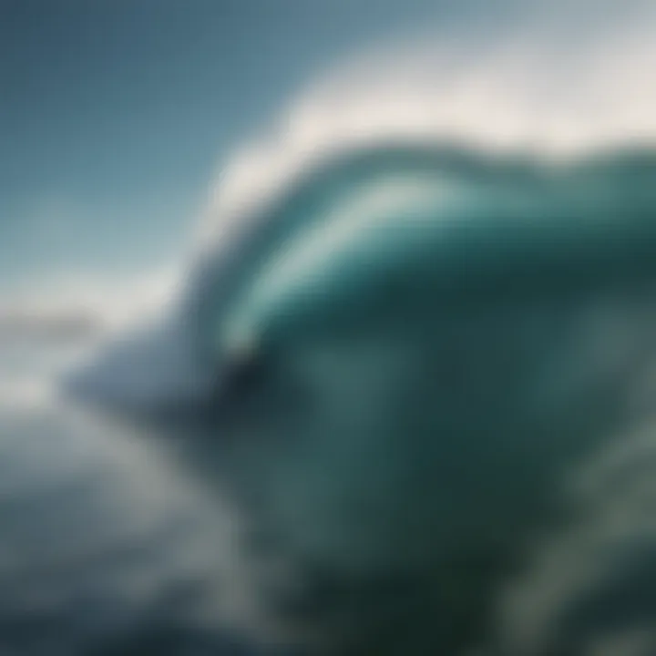 Majestic large wave crashing against the shore