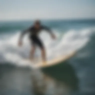 Surfboard in water demonstrating performance