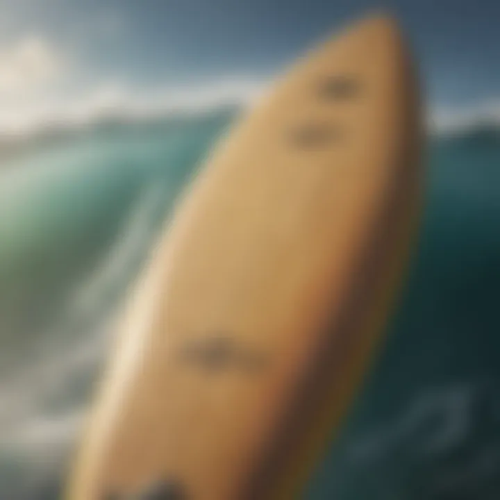 Close-up of various surfboard designs