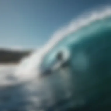 Surfer performing a maneuver on a wave