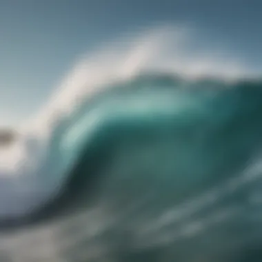 The Power of the Ocean Close-up of a wave crashing