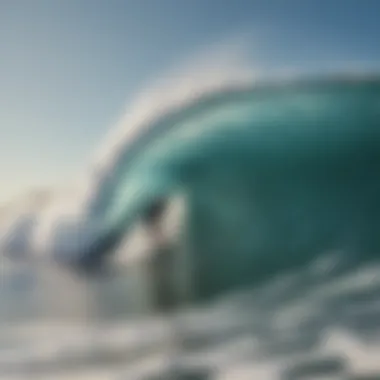 An aerial shot of a coastal region illustrating wave interaction with shoreline topography