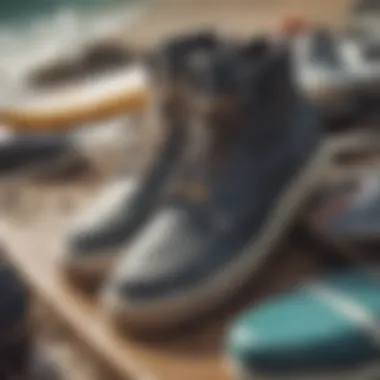 Different materials used in surf fishing shoe construction