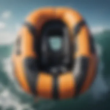 Innovative design of an inflatable life jacket showcasing its sleek structure