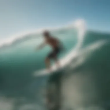 Mindfulness and Surfing for Mental Health Surfer practicing mindfulness in the water
