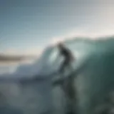 Surfer embracing the ocean waves