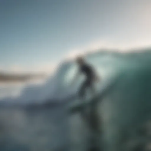 Surfer embracing the ocean waves