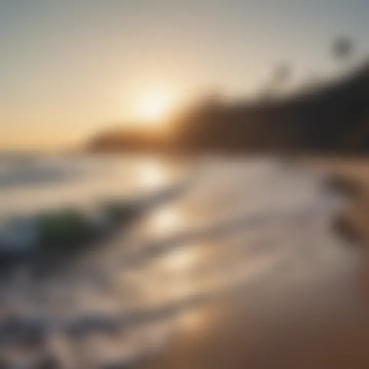 Tranquil beach landscape at sunset