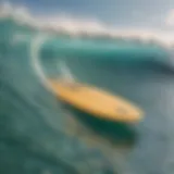 Close-up view of foam core skimboard with detailed texture