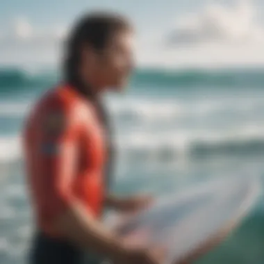 Surf captain assessing ocean conditions