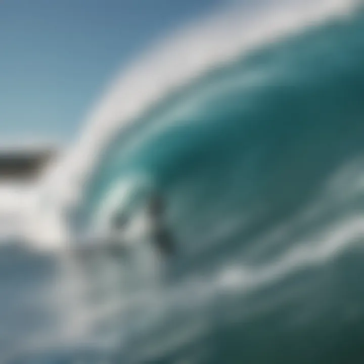 Surfers enjoying a successful wave ride