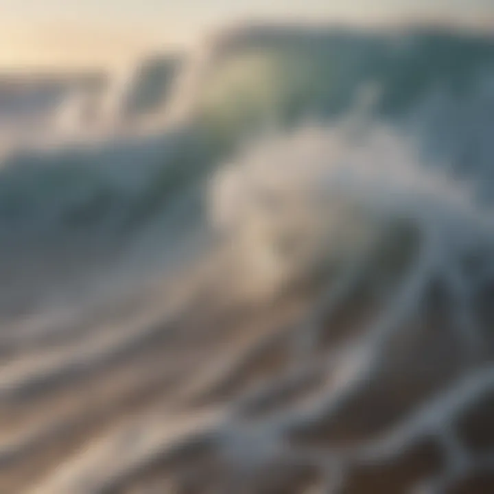 Close-up of ocean foam on a tranquil beach