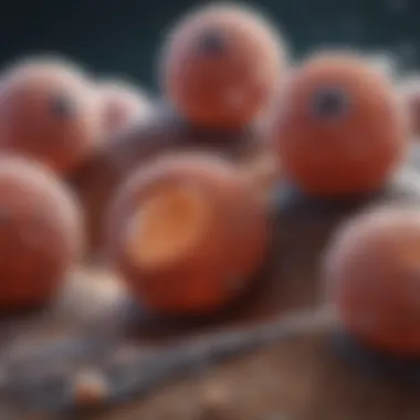 Microscopic Examination of Melanoma Cells A close-up view of melanoma cells under a microscope