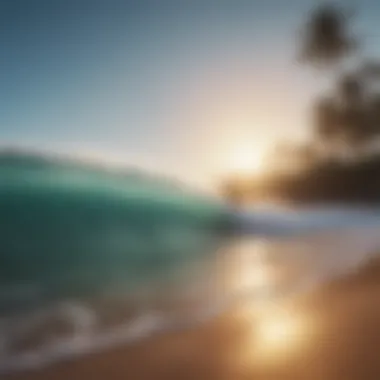 A serene beach scene showcasing the beauty of the ocean and surf